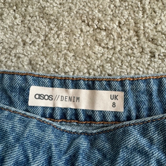 ASOS DESIGN denim wrap skirt in stonewash blue - Picture 4 of 6